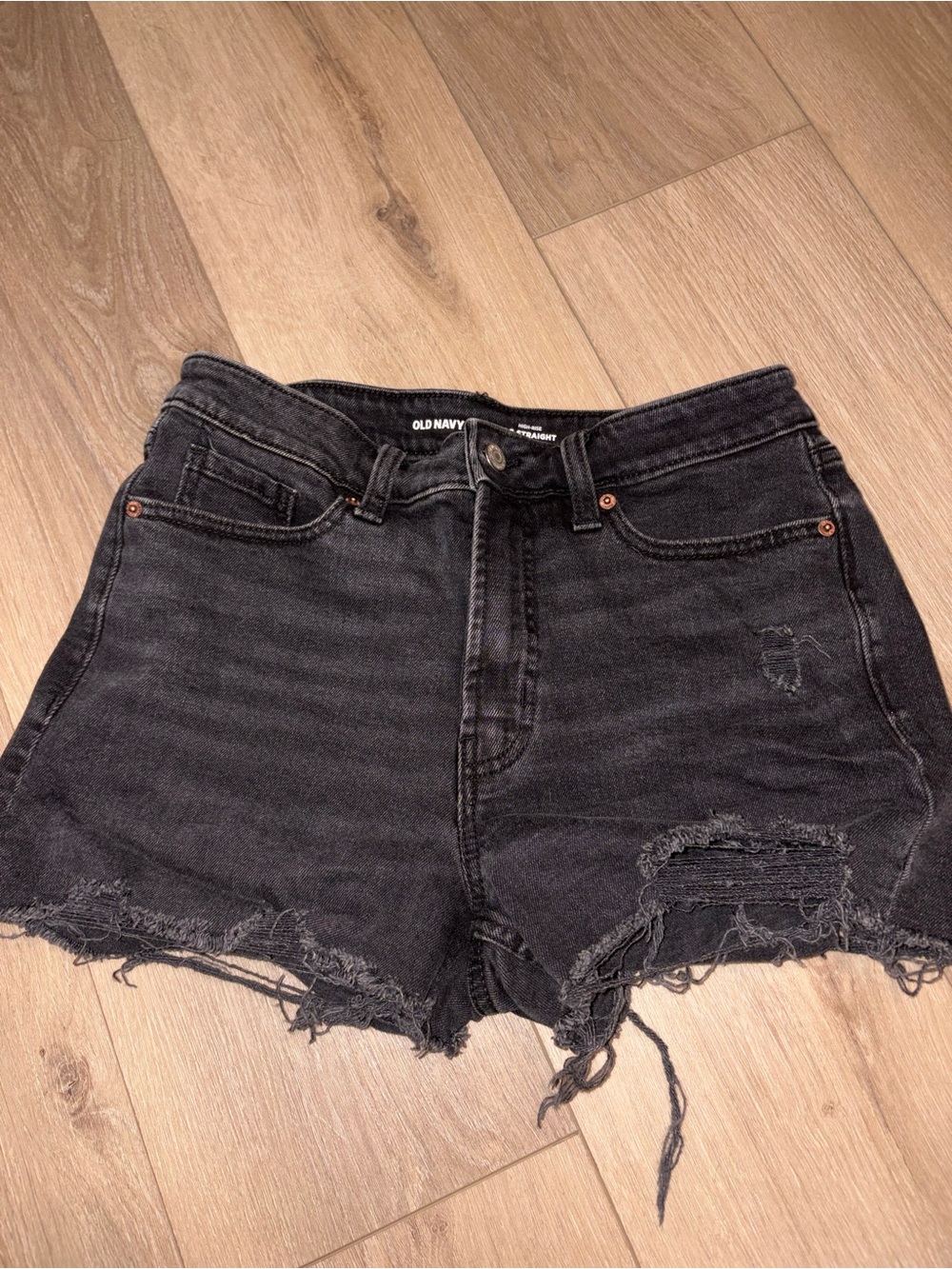 Old Navy Black Frayed Denim Shorts
